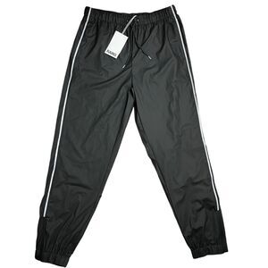 Rains Pants Mens XL Black Reflective Wide Leg Pockets Waterproof Adjustable Cuff